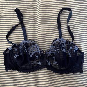 Simone Perele Blue Lace Balconette Bra